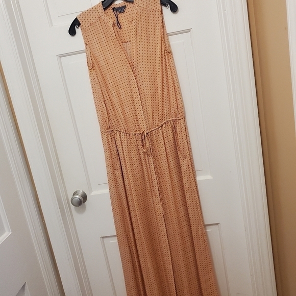 VINCE Coral Mix Printed Georgette Maxi Dress Size XS, Silk, Button/Tie Front - Picture 9 of 12